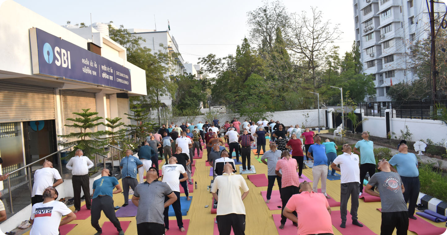 SBI Bank Staff Join Anandtapovan for Morning Yoga Session